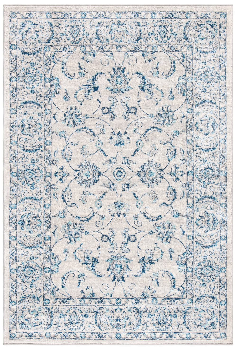 Safavieh Brentwood Area Rug - Timeless Elegance With Transitional Design, Durable Construction & Soft Texture Light Grey ,Blue 60% Polypropylene,40% Jute Bnt854g-10r