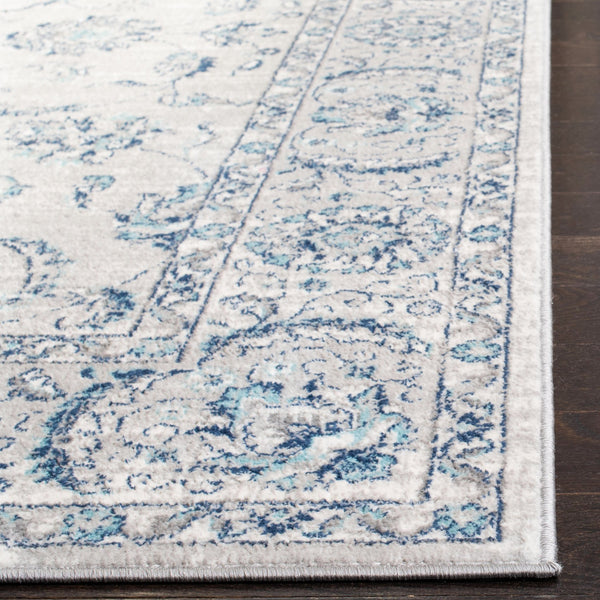 Safavieh Brentwood Area Rug - Timeless Elegance With Transitional Design, Durable Construction & Soft Texture Light Grey ,Blue 60% Polypropylene,40% Jute Bnt854g-10r