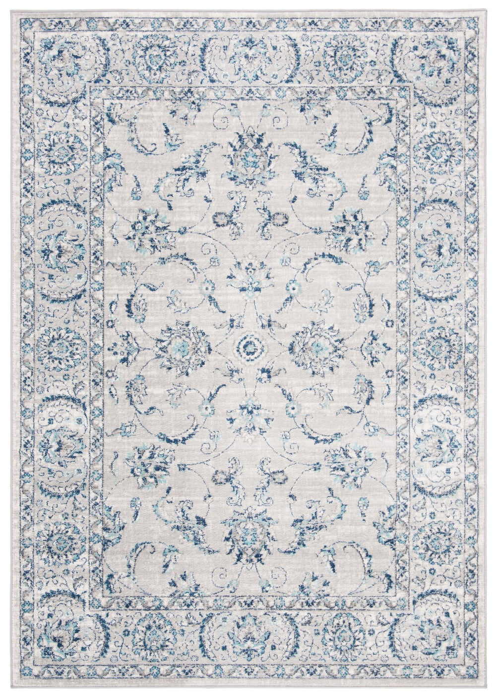Safavieh Brentwood Area Rug - Timeless Elegance With Transitional Design, Durable Construction & Soft Texture Light Grey ,Blue 60% Polypropylene,40% Jute Bnt854g-10r