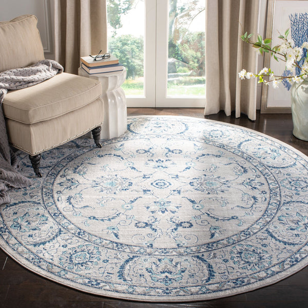 Safavieh Brentwood Area Rug - Timeless Elegance With Transitional Design, Durable Construction & Soft Texture Light Grey ,Blue 60% Polypropylene,40% Jute Bnt854g-10r