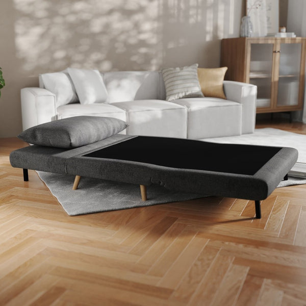 English Elm Shaw Convertible Tri-Fold Sleeper Chair - Versatile Space-Saving Design for Comfort & Style Dark Gray BO-BS-BS031-DKGRY-GG