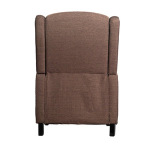 English Elm Prescott Traditional Wingback Push-Back Recliner Chair with Elegant Nailhead Trim for Comfort Brown BO-BS7002-1-BR-GG