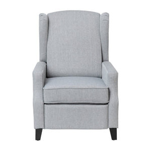 English Elm Prescott Traditional Wingback Push-Back Recliner Chair with Elegant Nailhead Trim for Comfort Gray BO-BS7002-1-GY-GG