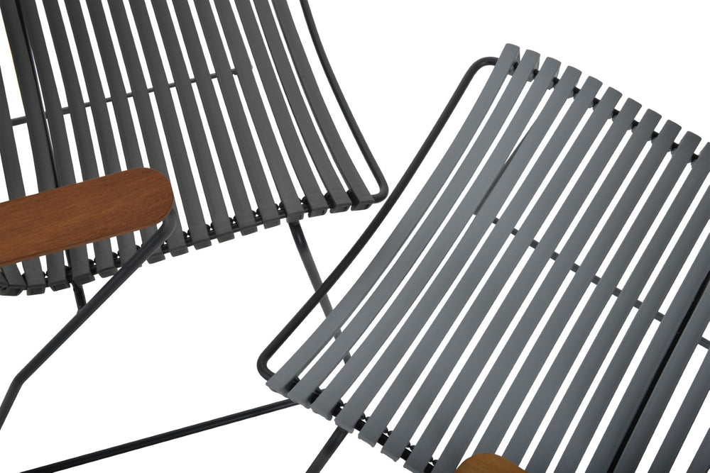 Soho Concept Bodrum Arm Chair - Stackable, Weather-resistant Design With Solid Metal Frame & Ireko Wood Arms Dark Grey,Light Grey  Soho-concept-dining-chair-14047