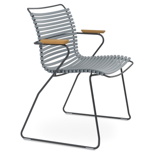 Soho Concept Bodrum Arm Chair Stackable - Durable Metal Frame, Waterproof Wood Armrests, Uv & Mildew Resistant Light Grey  Soho-concept-dining-chair-14049