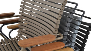 Soho Concept Bodrum Arm Chair Stackable - Durable Metal Frame, Waterproof Wood Armrests, Uv & Mildew Resistant   Soho-concept-dining-chair-14039