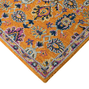 Amer Rugs Boho Hand-tufted Floral Area Rug – Vibrant Colors, Plush Design, Perfect For Bohemian Homes Orange Wool Boh10203