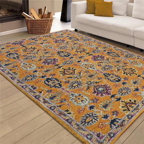 Amer Rugs Boho Hand-tufted Floral Area Rug – Vibrant Colors, Plush Design, Perfect For Bohemian Homes Orange Wool Boh10203