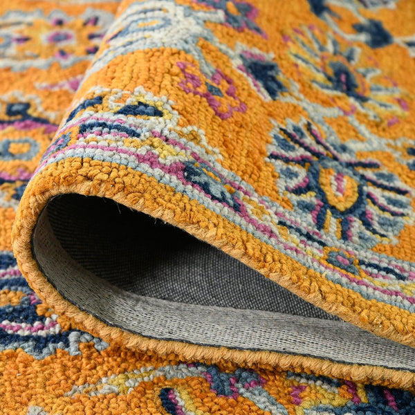 Amer Rugs Boho Hand-tufted Floral Area Rug – Vibrant Colors, Plush Design, Perfect For Bohemian Homes Orange Wool Boh10203