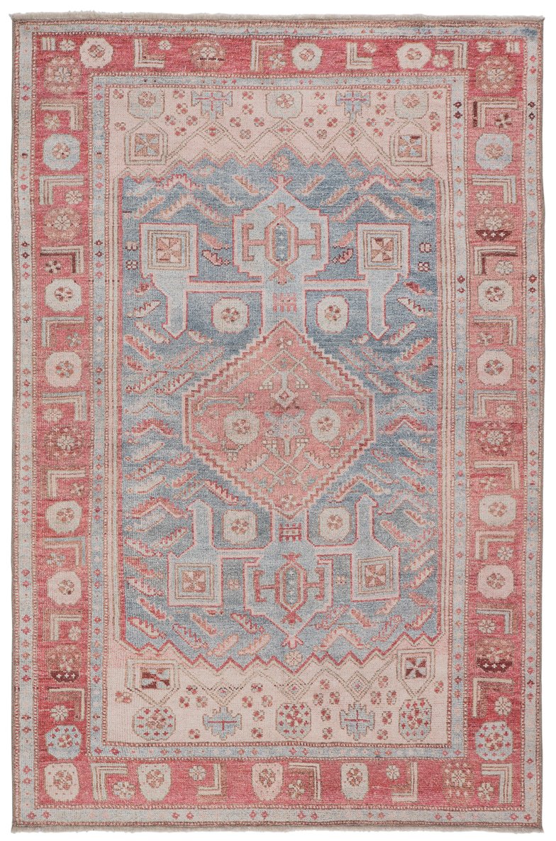 Jaipur Living Boheme Fiddler Boh16 Powerloomed Machinemade 78% Cotton 22% Polyester Vintage Medallion Indoor Rug Red, Blue 78% Cotton 22% Polyester, 100% Cotton Rug145884