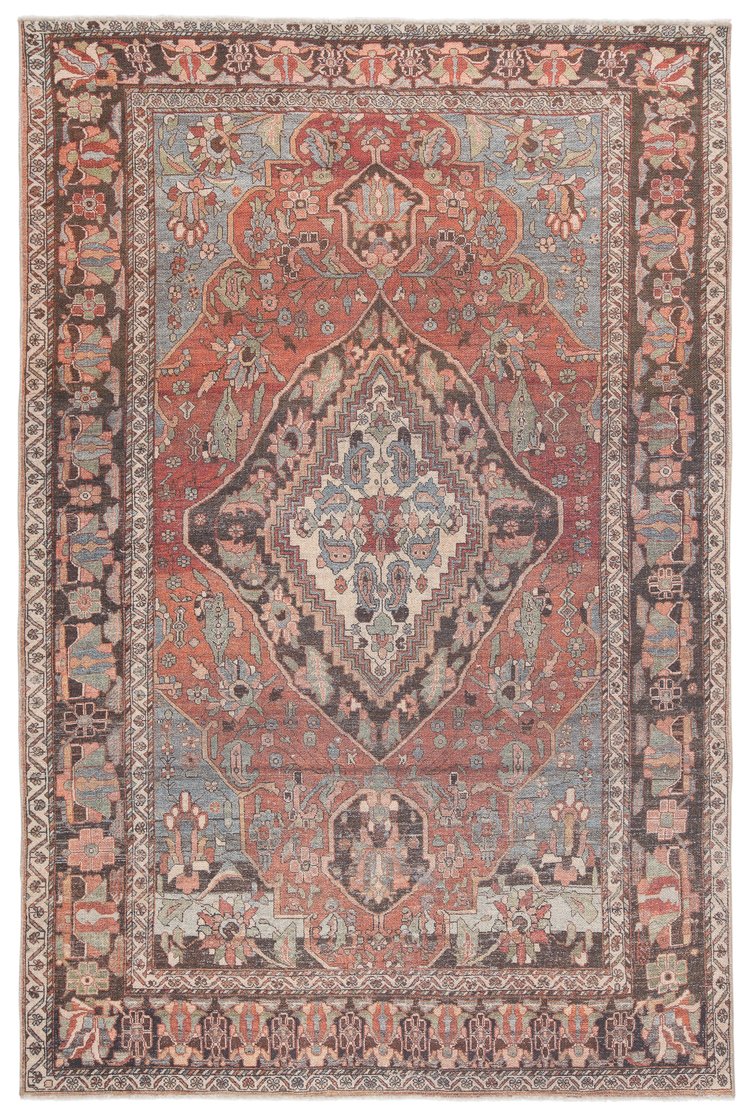 Jaipur Living Boheme Wesleyan Boh18 Powerloomed Machinemade 78% Cotton 22% Polyester Vintage Medallion Indoor Rug Rust, Gray 78% Cotton 22% Polyester, 100% Cotton Rug145981