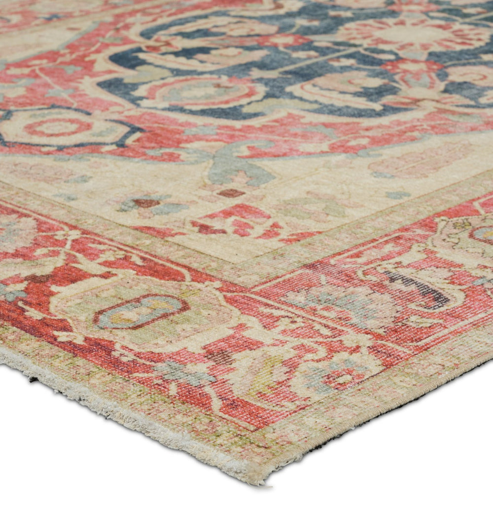 Jaipur Living Boheme Kadi Boh23 Powerloomed Machinemade 78% Cotton 22% Polyester Vintage Medallion Indoor Rug Red, Blue 78% Cotton 22% Polyester, 100% Cotton Rug154854