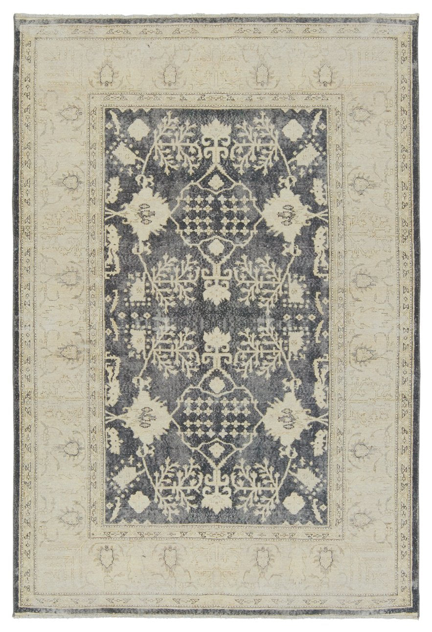 Jaipur Living Boheme Pia Boh24 Powerloomed Machinemade 78% Cotton 22% Polyester Vintage Medallion Indoor Rug Black, Cream 78% Cotton 22% Polyester, 100% Cotton Rug154859