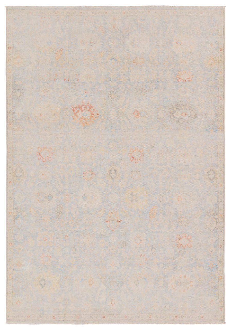 Jaipur Living Boheme Doire Boh28 Powerloomed Machinemade 78% Cotton 22% Polyester Traditional Floral Indoor Rug Light Blue, Cream 78% Cotton 22% Polyester, 100% Cotton Rug157728