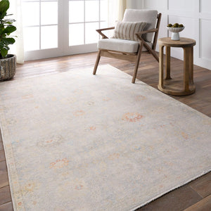 Jaipur Living Boheme Doire Boh28 Powerloomed Machinemade 78% Cotton 22% Polyester Traditional Floral Indoor Rug Light Blue, Cream 78% Cotton 22% Polyester, 100% Cotton Rug157728