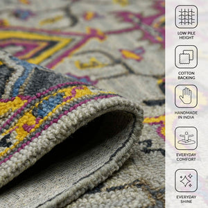 Amer Rugs Boho Hand-tufted Area Rug In Bold Colors, Plush 100% New Zealand Wool, Perfect For Bohemian Spaces Ivory Wool Boh30203