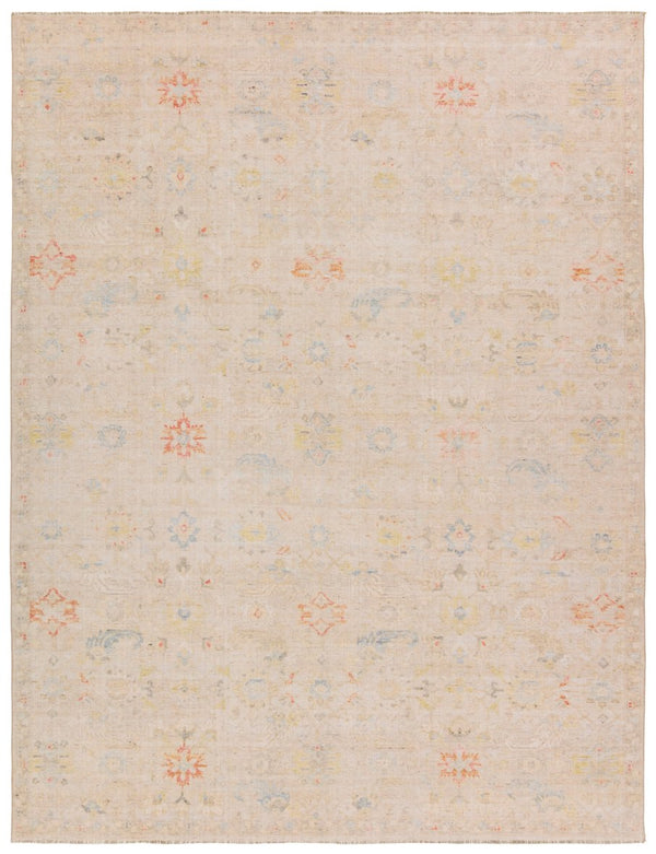 Jaipur Living Boheme Aaina Boh30 Powerloomed Machinemade 78% Cotton 22% Polyester Traditional Floral Indoor Rug Cream, Blue 78% Cotton 22% Polyester, 100% Cotton Rug157758