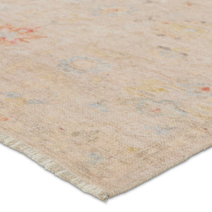 Jaipur Living Boheme Aaina Boh30 Powerloomed Machinemade 78% Cotton 22% Polyester Traditional Floral Indoor Rug Cream, Blue 78% Cotton 22% Polyester, 100% Cotton Rug157758