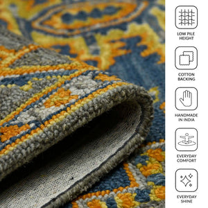 Amer Rugs Boho Hand-tufted Area Rug In Bold Colors, Plush 100% New Zealand Wool, Perfect For Bohemian Spaces Pastel Blue Wool Boh60203