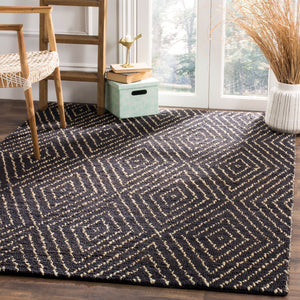 Safavieh Bohemian Hand-woven Eco-friendly Area Rug - Timeless Elegance For Home Décor And Comfort Black ,Ivory 80% Jute,20% Cotton Boh702a-213