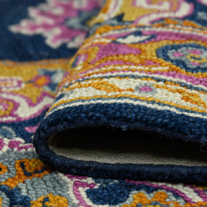 Amer Rugs Boho Hand-tufted Area Rug In Bold Colors, Plush 100% New Zealand Wool, Perfect For Bohemian Spaces Navy Wool Boh80203