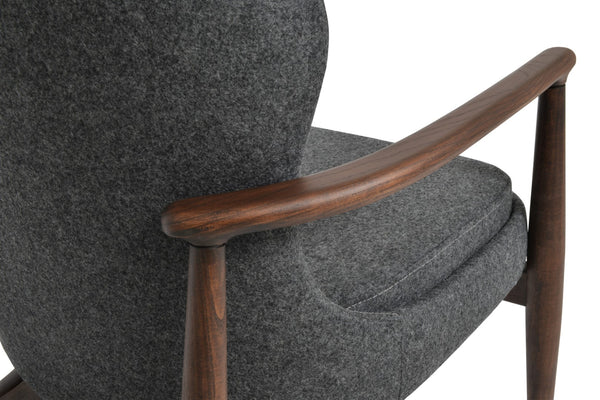 Soho Concept Bonaldo Lounge Chair - Stylish Camira Blazer Wool, Durable Ash Wood Frame, 10-year Warranty, Dark Grey Dark Grey,Ash,Walnut  Soho-concept-dining-chair-12904