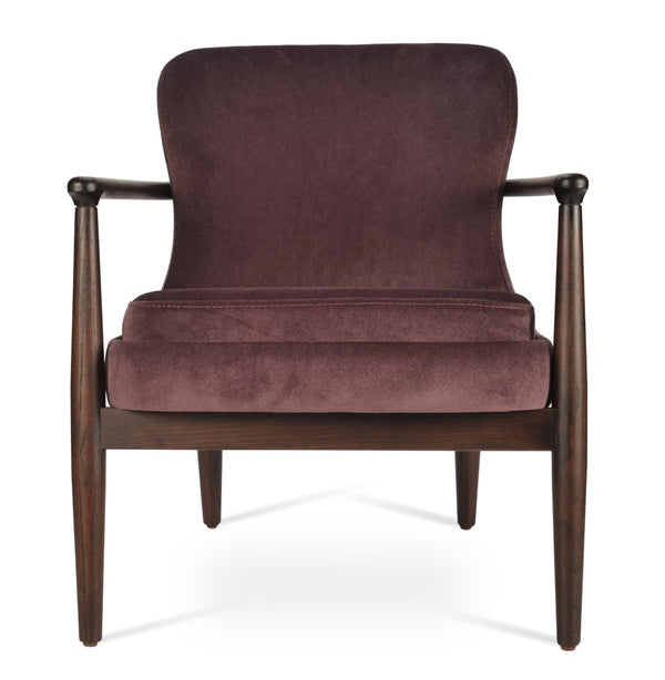 Soho Concept Bonaldo Lounge Chair - Stylish Camira Blazer Wool, Durable Ash Wood Frame, 10-year Warranty, Dark Grey Purple,Ash,Walnut  Soho-concept-dining-chair-12907