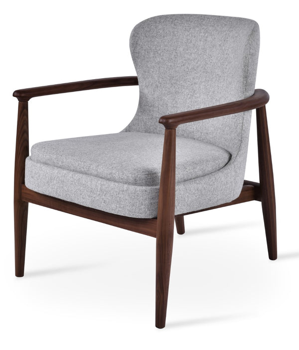 Soho Concept Bonaldo Lounge Chair - Stylish Camira Blazer Wool, Durable Ash Wood Frame, 10-year Warranty, Dark Grey Silver,Walnut,Natural  Soho-concept-dining-chair-12909