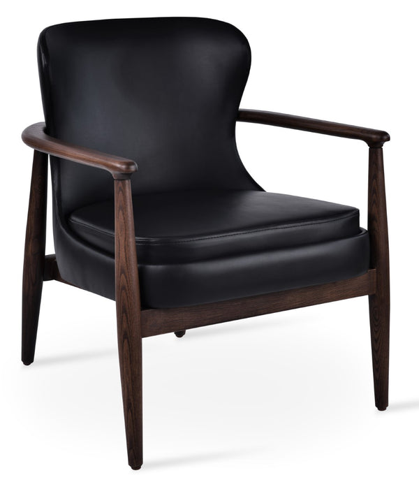 Soho Concept Bonaldo Lounge Collection: Premium Upholstered Armchair With Solid Ash Frame & Multiple Fabric Options Black,Ash,Walnut  Soho-concept-dining-chair-12912