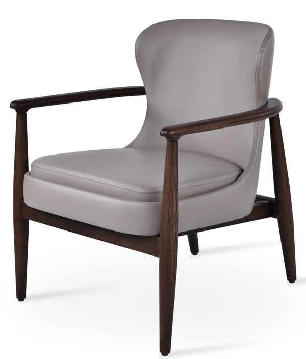 Soho Concept Bonaldo Lounge Collection: Premium Upholstered Armchair With Solid Ash Frame & Multiple Fabric Options Light Grey,Ash,Walnut  Soho-concept-dining-chair-12914