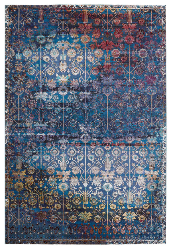 Jaipur Living Vibe by Jaipur Living Izar Trellis Polypropylene Rug for and Dining Rooms Blue/Red 8'X10' RUG150812