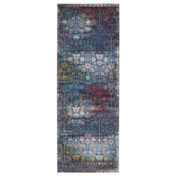 Jaipur Living Vibe by Jaipur Living Izar Trellis Polypropylene Rug for and Dining Rooms Blue/Red 3'X8' RUG149892