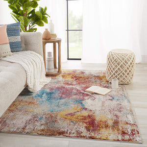Jaipur Living Vibe by Jaipur Living Comet Abstract Watercolor Polypropylene Rug for Rooms Multicolor 3'X8' RUG149900