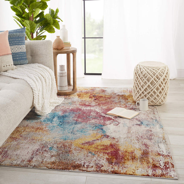 Jaipur Living Vibe by Jaipur Living Comet Abstract Watercolor Polypropylene Rug for Rooms Multicolor 3'X8' RUG149900