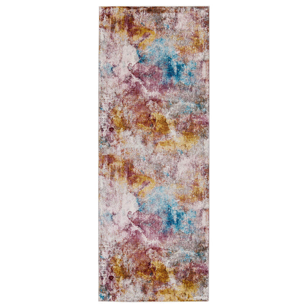 Jaipur Living Vibe by Jaipur Living Comet Abstract Watercolor Polypropylene Rug for Rooms Multicolor 3'X8' RUG149900