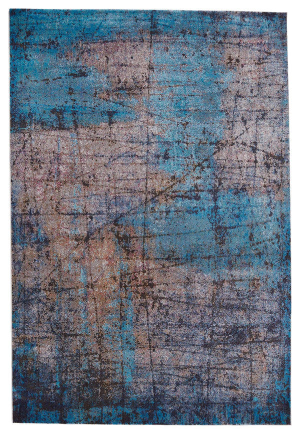 Jaipur Living Vibe by Jaipur Living Hoku Abstract Polypropylene Rug for Contemporary Rooms Blue 6'7"X9'6" RUG149921