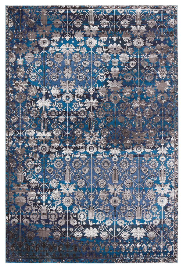 Jaipur Living Vibe by Jaipur Living Izar Trellis Polypropylene Rug for and Dining Rooms Blue/White 10'X14' RUG149927