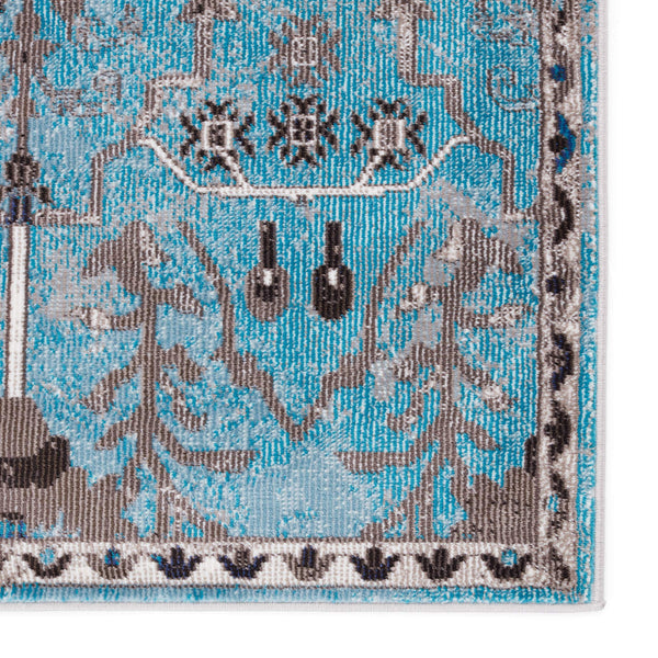 Jaipur Living Vibe by Jaipur Living Zaniah Trellis Polypropylene Rug for Bold Room Style Light Blue 6'7"X9'6" RUG149945