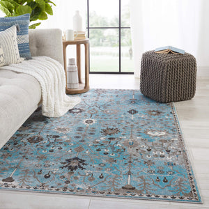 Jaipur Living Vibe by Jaipur Living Zaniah Trellis Polypropylene Rug for Bold Room Style Light Blue 6'7"X9'6" RUG149945