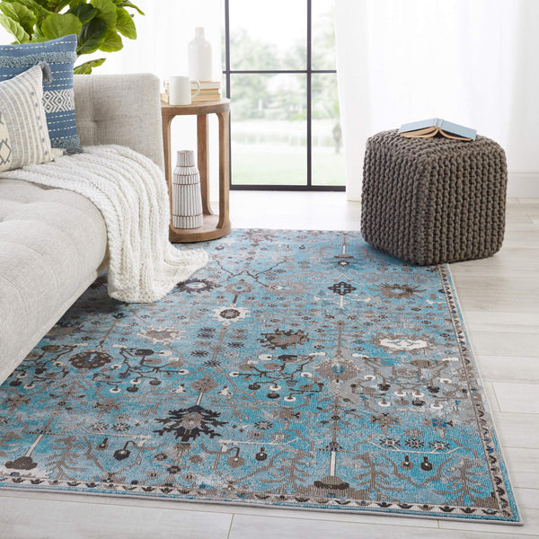 Jaipur Living Vibe by Jaipur Living Zaniah Trellis Polypropylene Rug for Bold Room Style Light Blue 6'7"X9'6" RUG149945