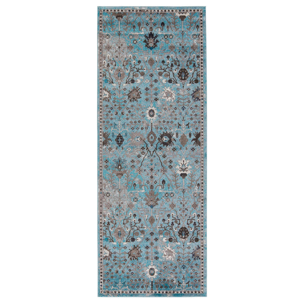 Jaipur Living Vibe by Jaipur Living Zaniah Trellis Polypropylene Rug for Bold Room Style Light Blue 3'X8' RUG149944