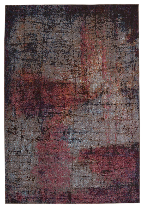 Jaipur Living Vibe by Jaipur Living Hoku Abstract Polypropylene Rug for Contemporary Rooms Magenta 6'7"X9'6" RUG151262