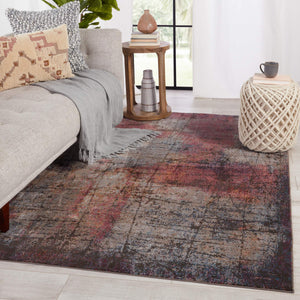 Jaipur Living Vibe by Jaipur Living Hoku Abstract Polypropylene Rug for Contemporary Rooms Magenta 3'X8' RUG151258