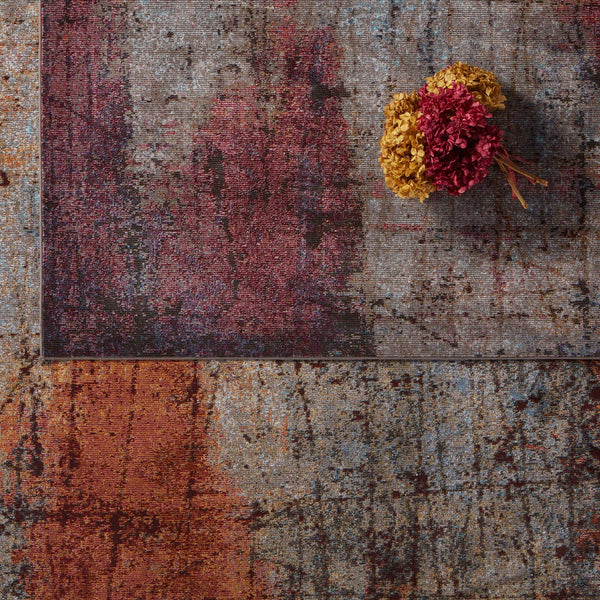 Jaipur Living Vibe by Jaipur Living Hoku Abstract Polypropylene Rug for Contemporary Rooms Magenta 3'X8' RUG151258