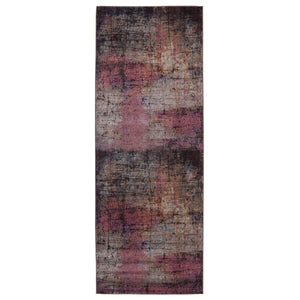 Jaipur Living Vibe by Jaipur Living Hoku Abstract Polypropylene Rug for Contemporary Rooms Magenta 3'X8' RUG151258