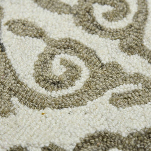 Amer Rugs Boscage Classic Geometric Hand-hooked Area Rug, Timeless Charm For Modern And Traditional Spaces White Ivory Wool Bos220203