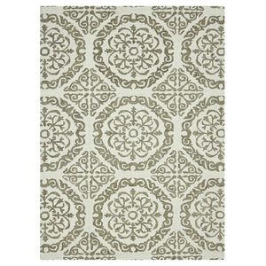 Amer Rugs Boscage Classic Geometric Hand-hooked Area Rug, Timeless Charm For Modern And Traditional Spaces White Ivory Wool Bos220203