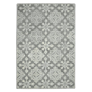 Amer Rugs Boscage Classic Geometric Hand-hooked Area Rug, Timeless Charm For Modern And Traditional Spaces Shale Gray Wool Bos330203