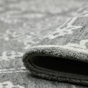 Amer Rugs Boscage Classic Geometric Hand-hooked Area Rug, Timeless Charm For Modern And Traditional Spaces Shale Gray Wool Bos330203