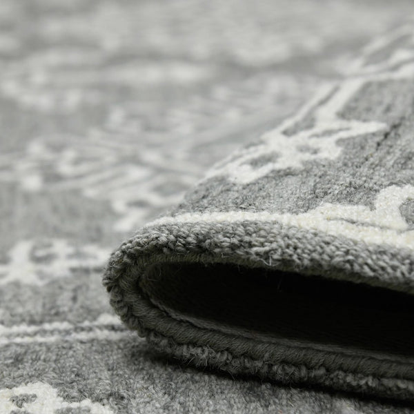 Amer Rugs Boscage Classic Geometric Hand-hooked Area Rug, Timeless Charm For Modern And Traditional Spaces Shale Gray Wool Bos330203